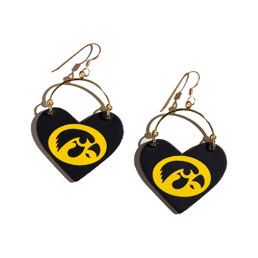 Iowa Hawkeyes Nickel & Suede Jewelry