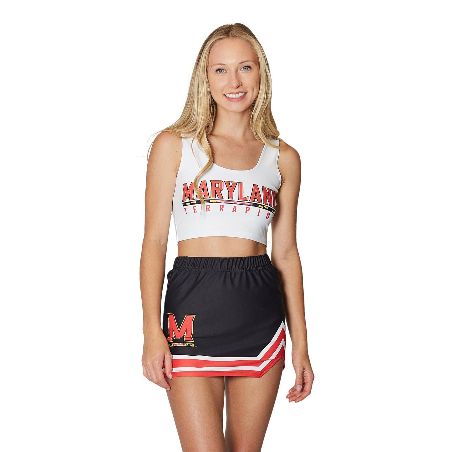 Maryland Terps White Crop Tank Top
