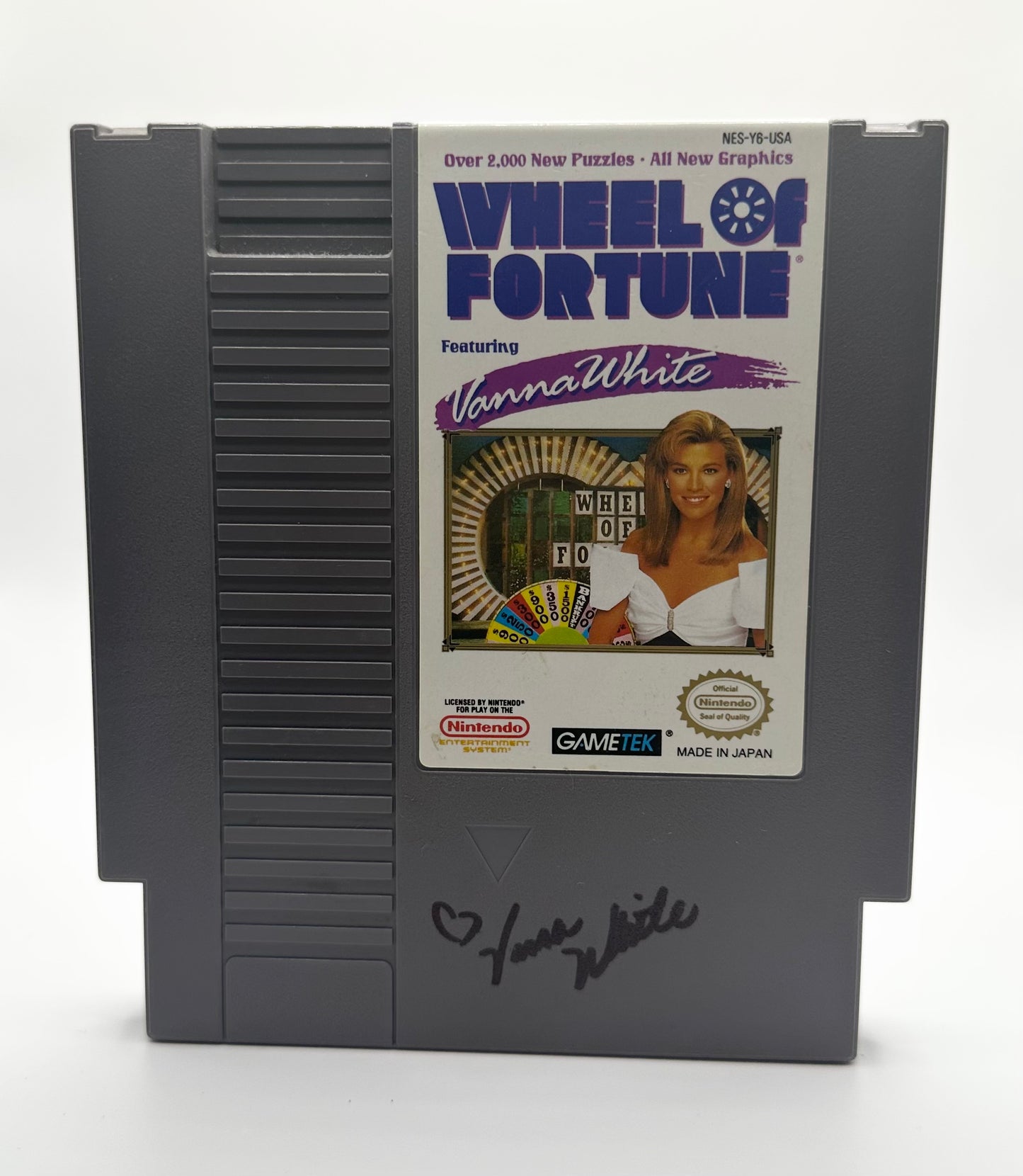 Vanna White Autographed Wheel Of Fortune Nintendo NES Cartridge