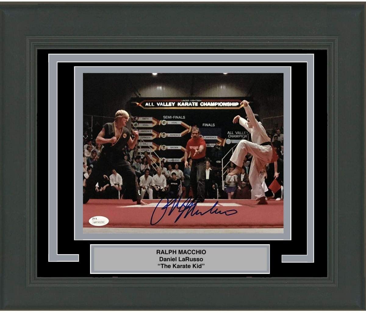 Framed Autographed/Signed Ralph Macchio The Karate Kid Crane Kick 8x10 Photo JSA COA