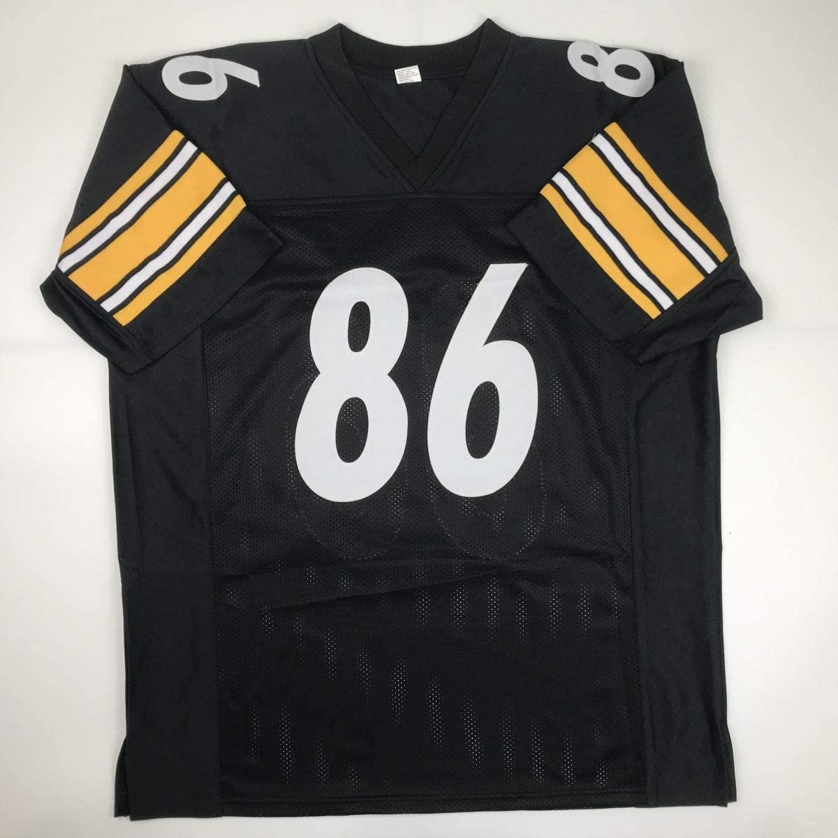 Autographed/Signed Hines Ward Pittsburgh Black Football Jersey JSA COA
