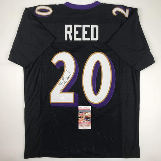 Autographed/Signed Ed Reed Baltimore Black Football Jersey JSA COA