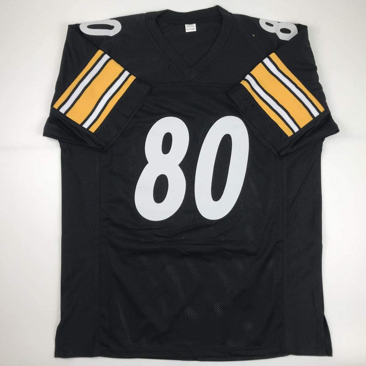 Autographed/Signed Plaxico Burress Pittsburgh Black Football Jersey JSA COA