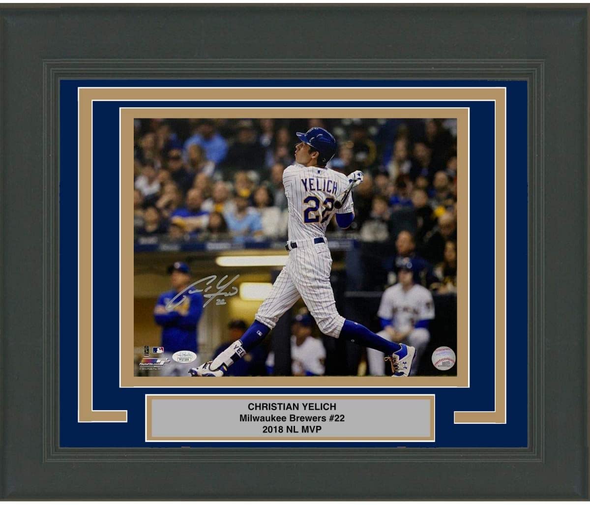 Framed Autographed/Signed Christian Yelich Milwaukee Brewers 11x14 Baseball Photo JSA COA
