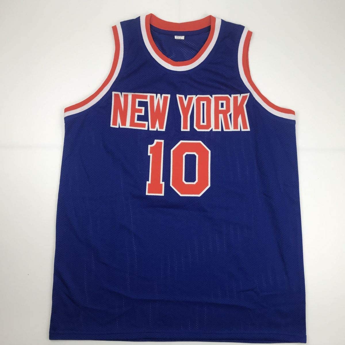 Autographed/Signed Walt Frazier New York Blue Basketball Jersey PSA/DNA COA