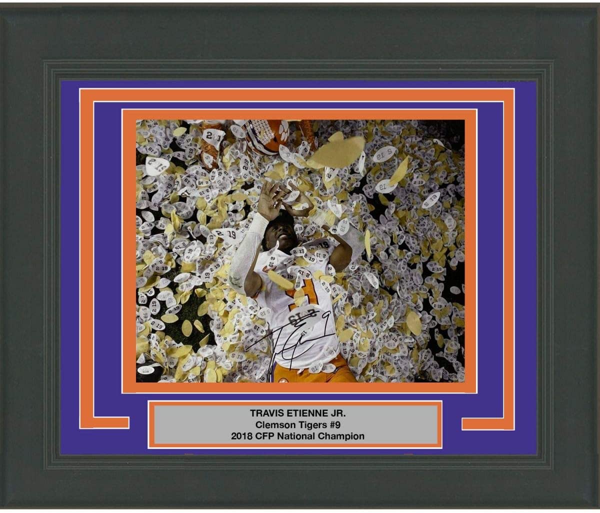 Framed Autographed/Signed Travis Etienne Jr Clemson Tigers 16x20 College Football Photo JSA COA #1