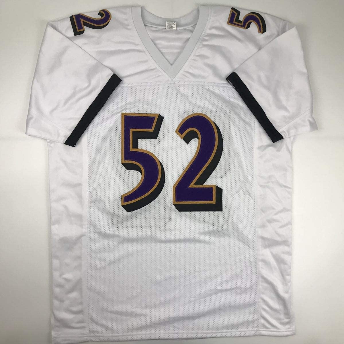 Autographed/Signed Ray Lewis Baltimore White Football Jersey JSA COA