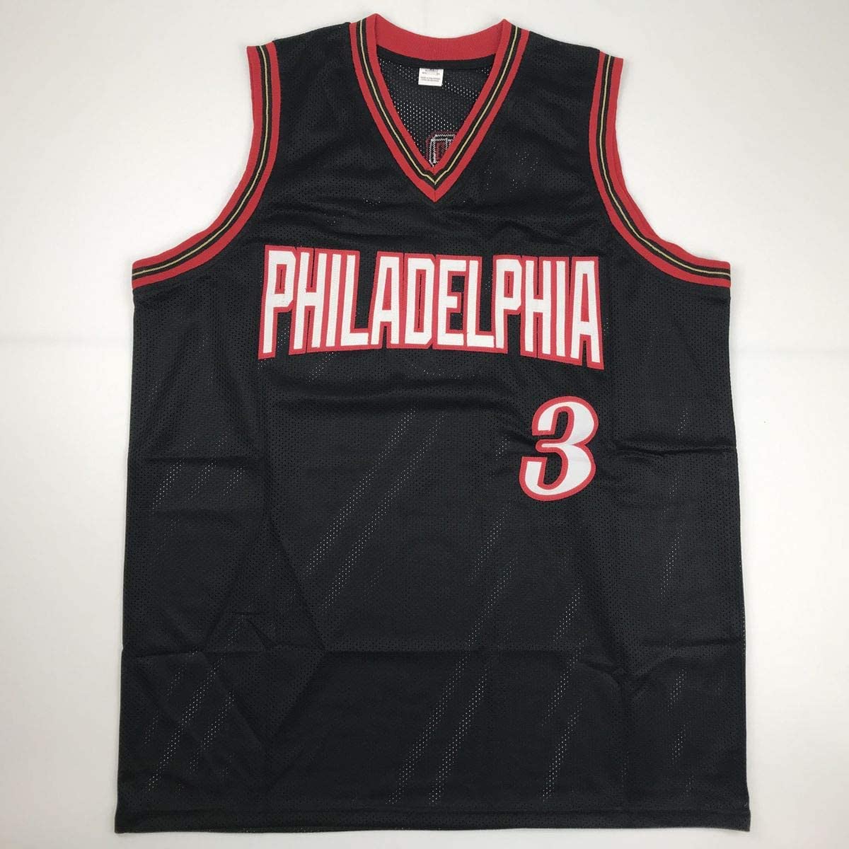 Autographed/Signed Allen Iverson Philadelphia Black Basketball Jersey JSA COA