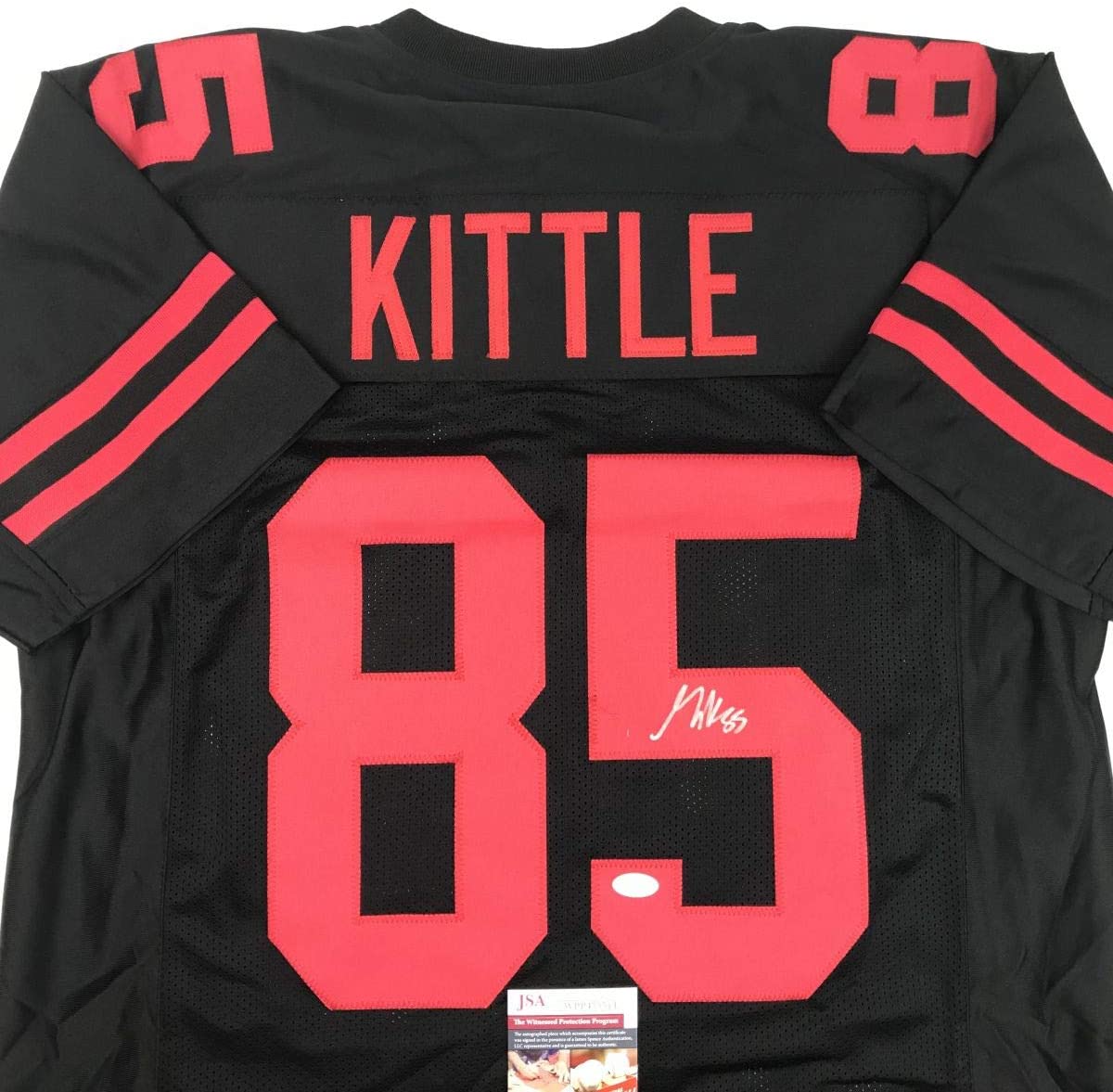 Autographed/Signed George Kittle San Francisco Black Football Jersey JSA COA