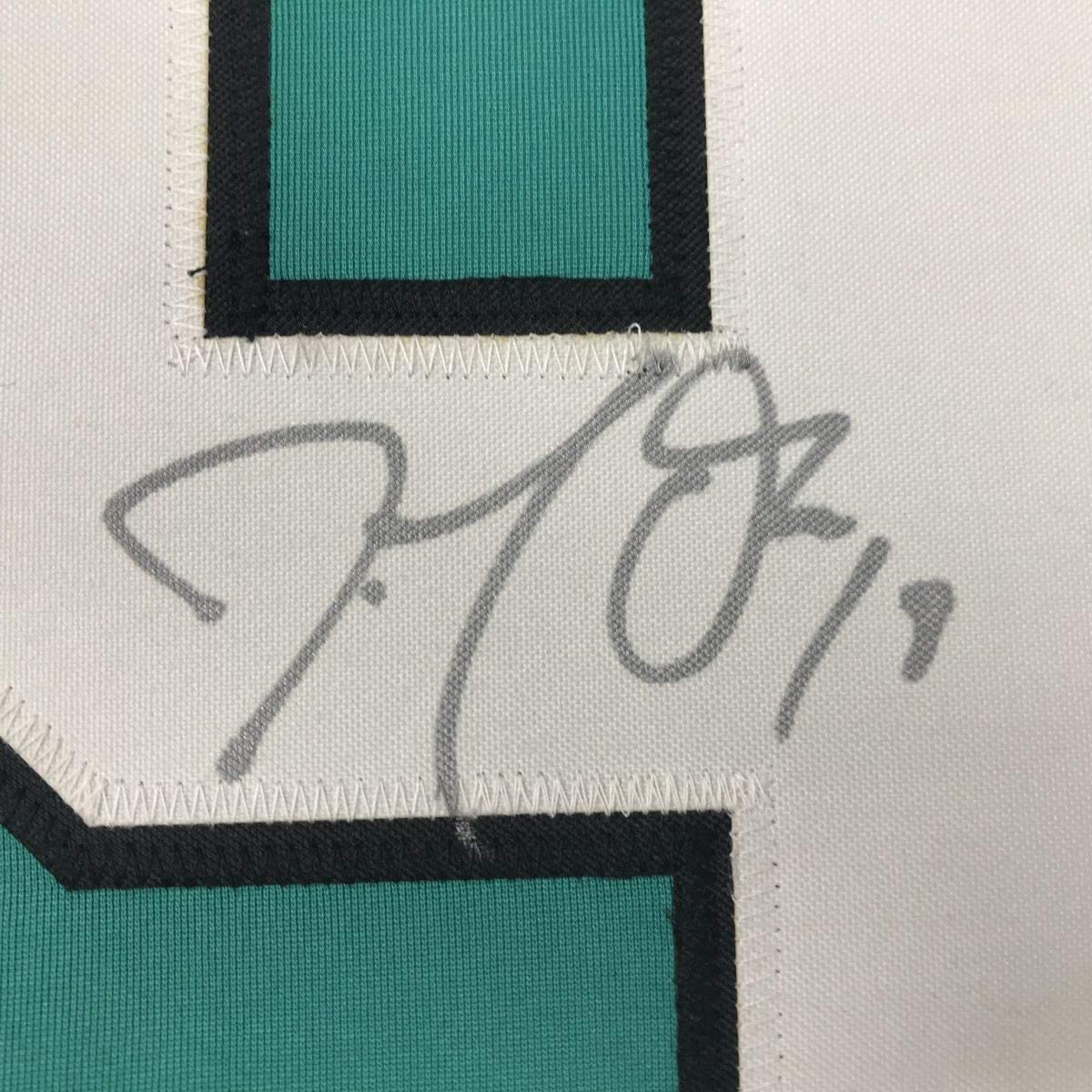 Autographed/Signed Joe Thornton San Jose Green Hockey Jersey Beckett BAS COA
