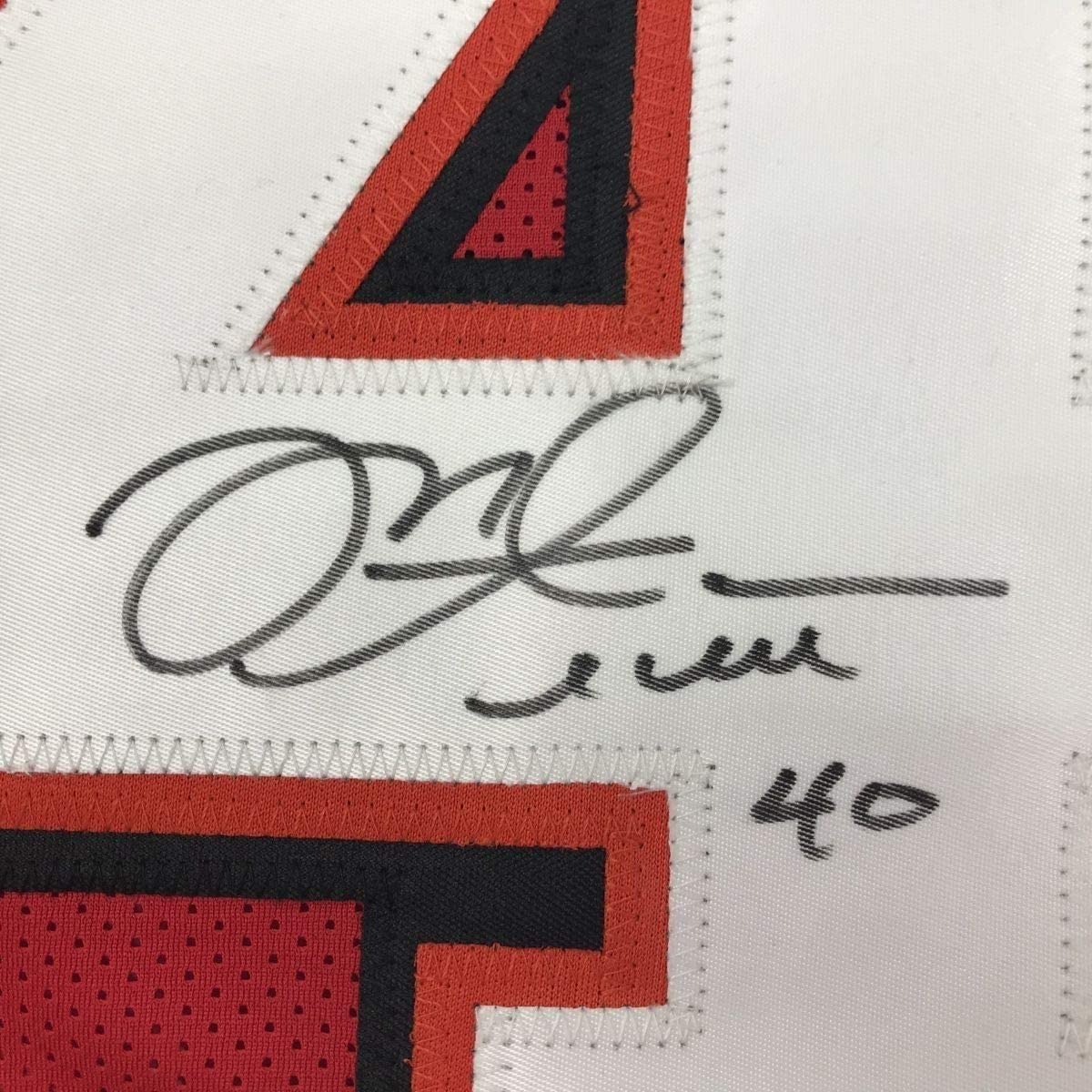 Framed Autographed/Signed Mike Alstott 35x39 Tampa Bay Red Football Jersey JSA COA