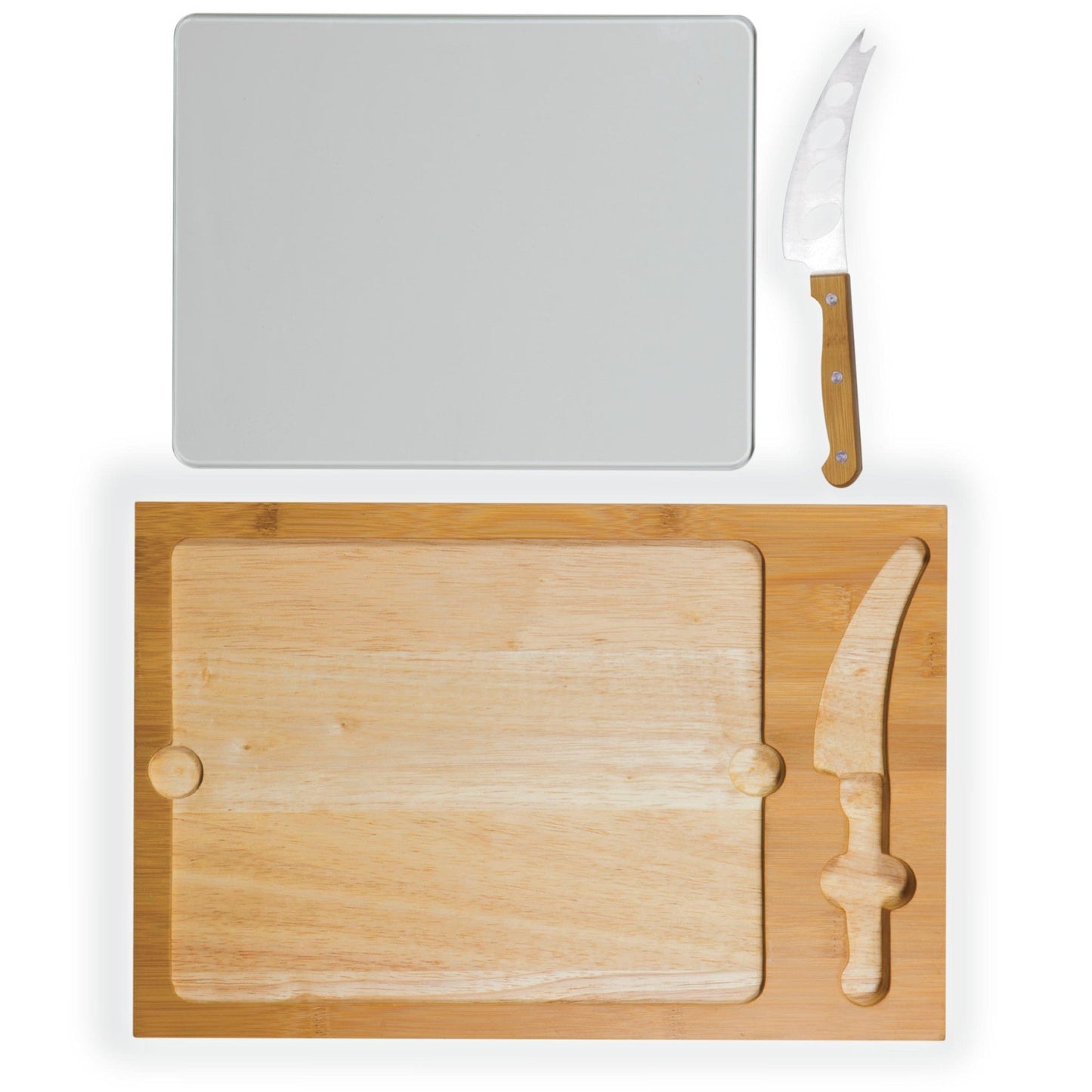 Cleveland Guardians Baseball Diamond - Icon Glass Top Cutting Board & Knife Set