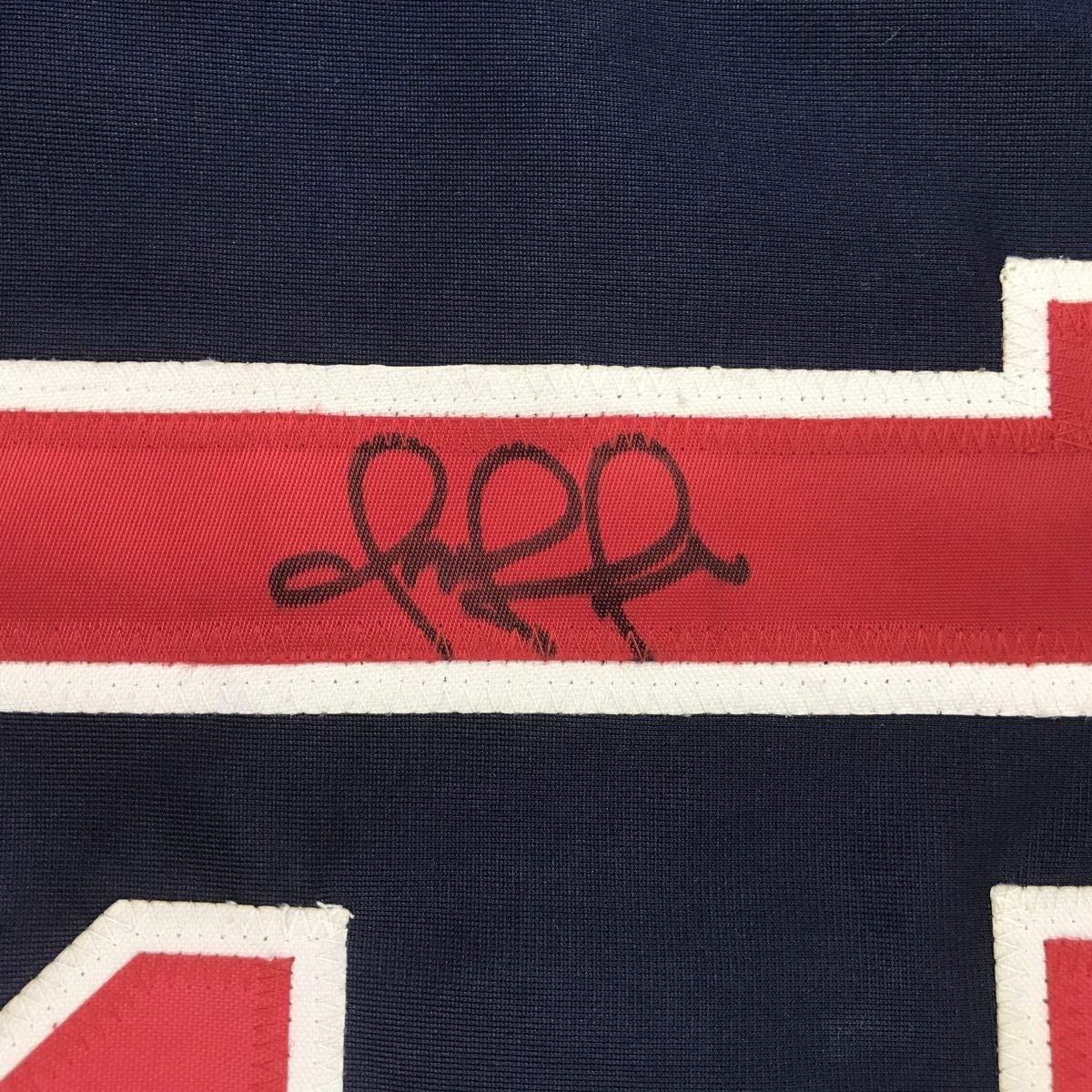 Framed Autographed/Signed Omar Vizquel 35x39 Cleveland Blue Baseball Jersey PSA/DNA COA