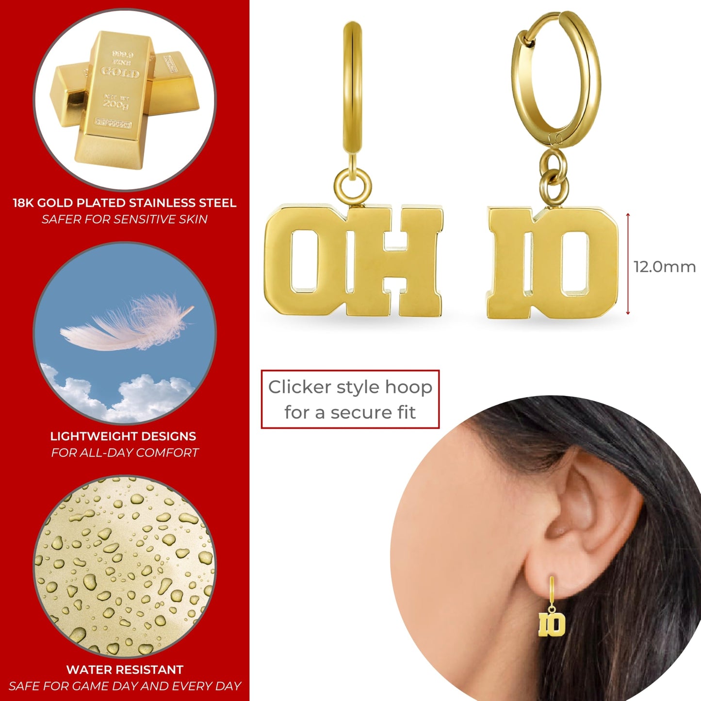 OH-IO Huggie Hoops