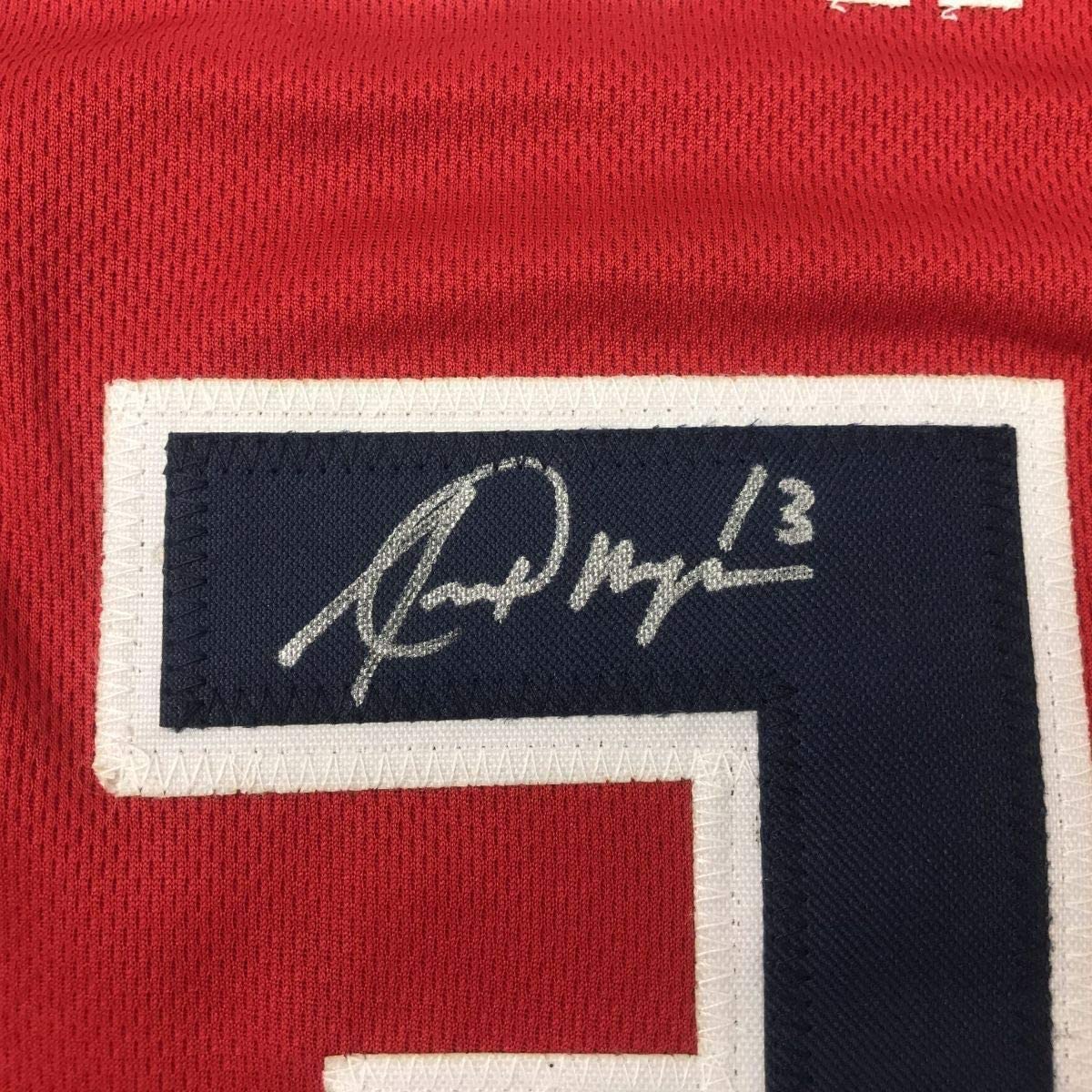 Framed Autographed/Signed Alex Morgan 35x39 Red Soccer Team USA World Cup Jersey JSA COA