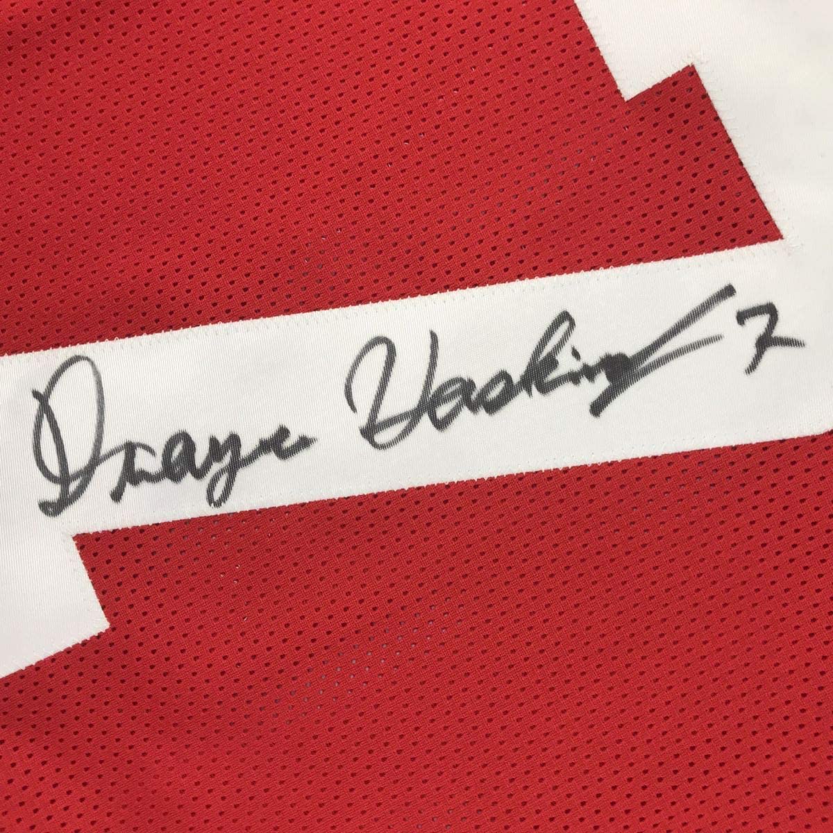 Autographed/Signed Dwayne Haskins Jr. Ohio State Red College Football Jersey JSA COA