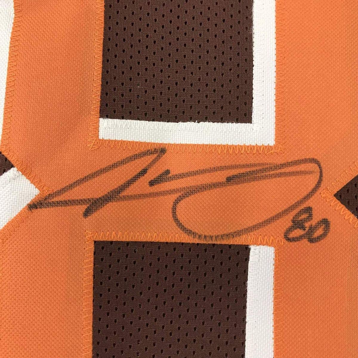 Framed Autographed/Signed Jarvis Landry 35x39 Cleveland Brown Football Jersey JSA COA