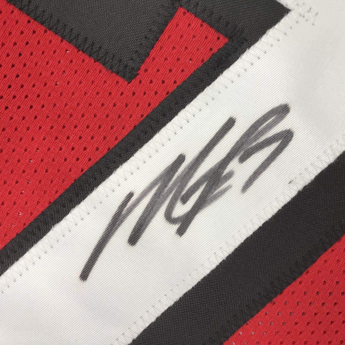 Autographed/Signed Michael Mike Vick Atlanta Red Football Jersey PSA/DNA COA