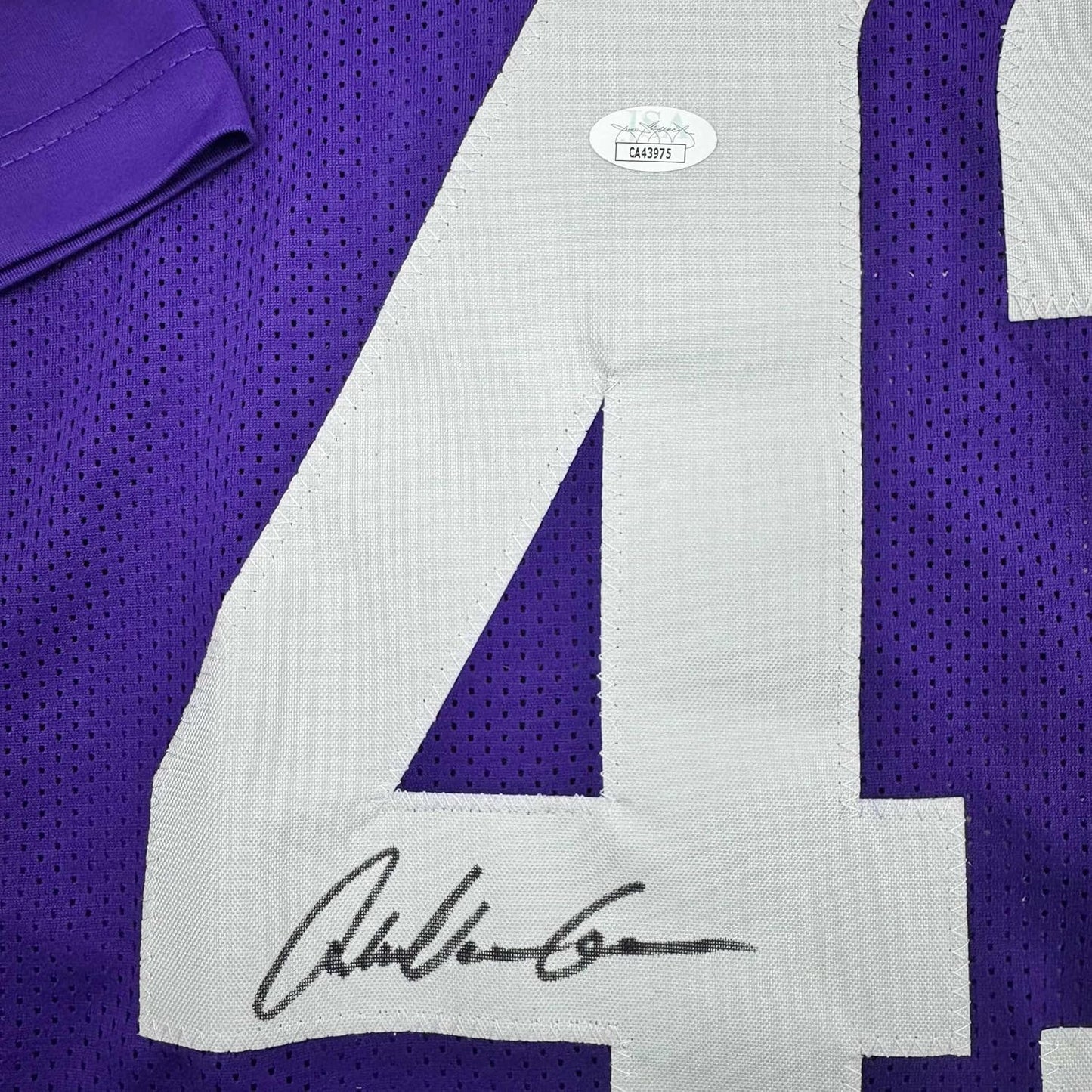 Framed Autographed/Signed Andrew Van Ginkel 35x39 Minnesota Purple Football Jersey JSA COA