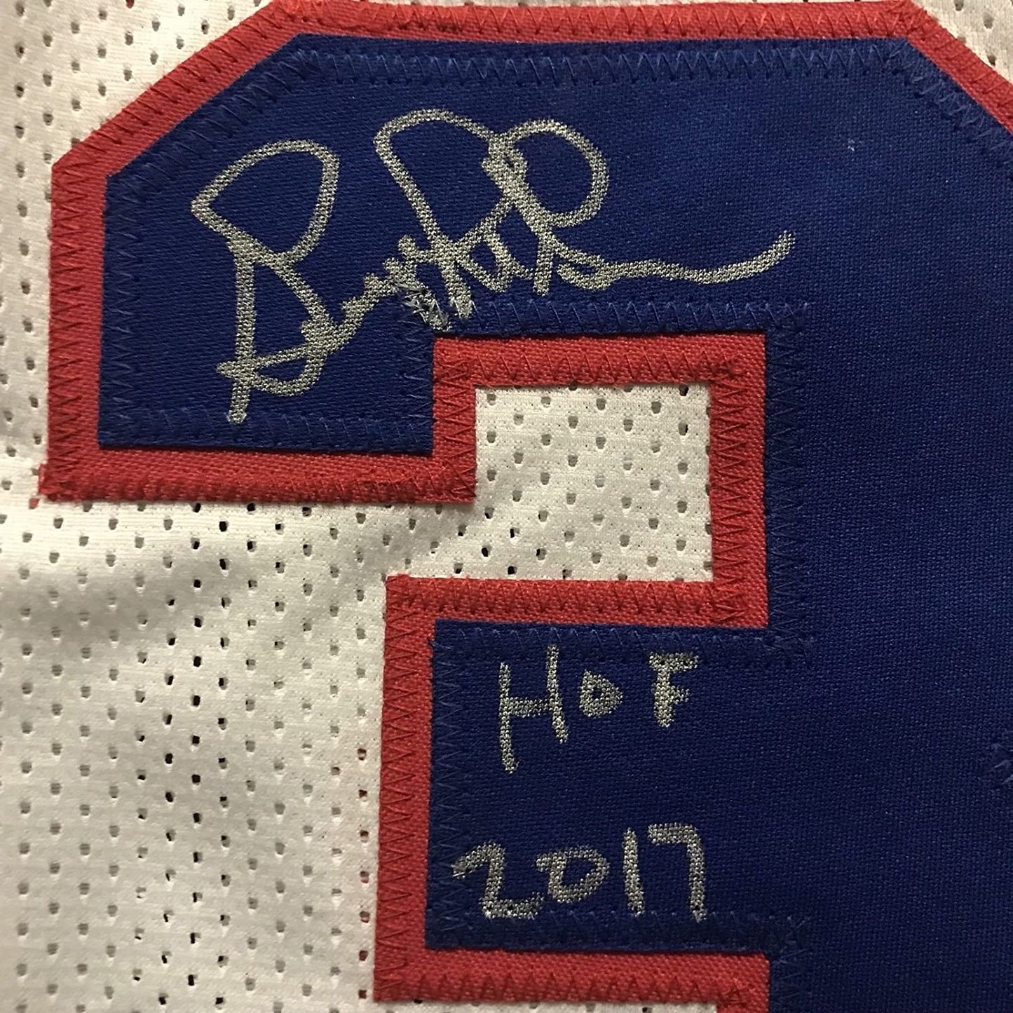 Framed Autographed/Signed George McGinnis HOF 2017 35x39 Philadelphia White Basketball Jersey JSA COA