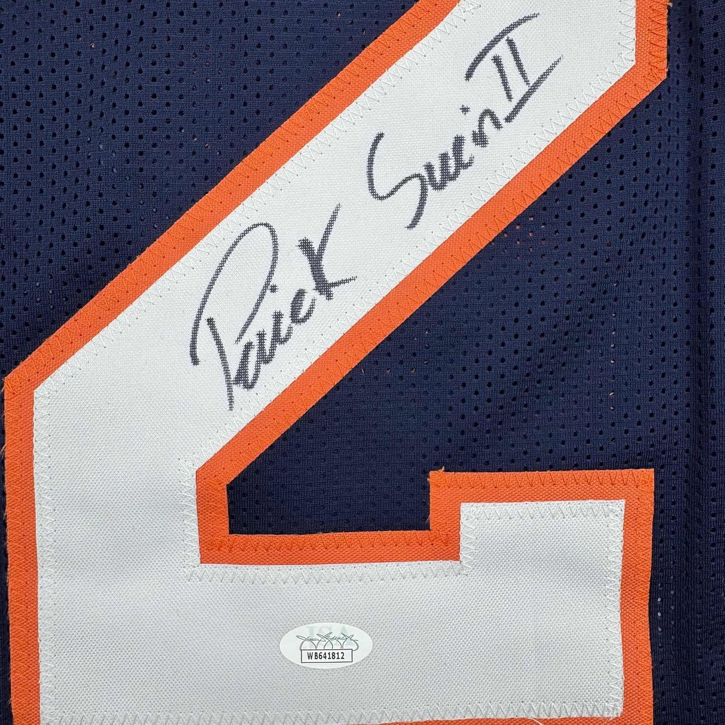 Framed Autographed/Signed Patrick Surtain II 35x39 Denver Blue Football Jersey JSA COA #2