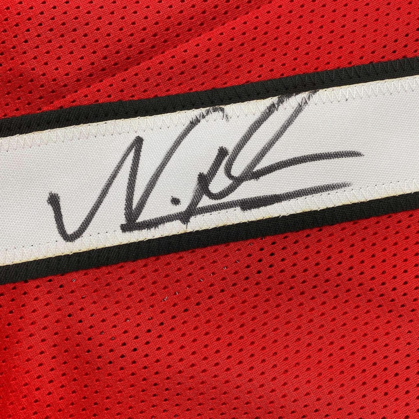 Framed Autographed/Signed Nakobe Dean 35x39 Georgia Red College Football Jersey JSA COA