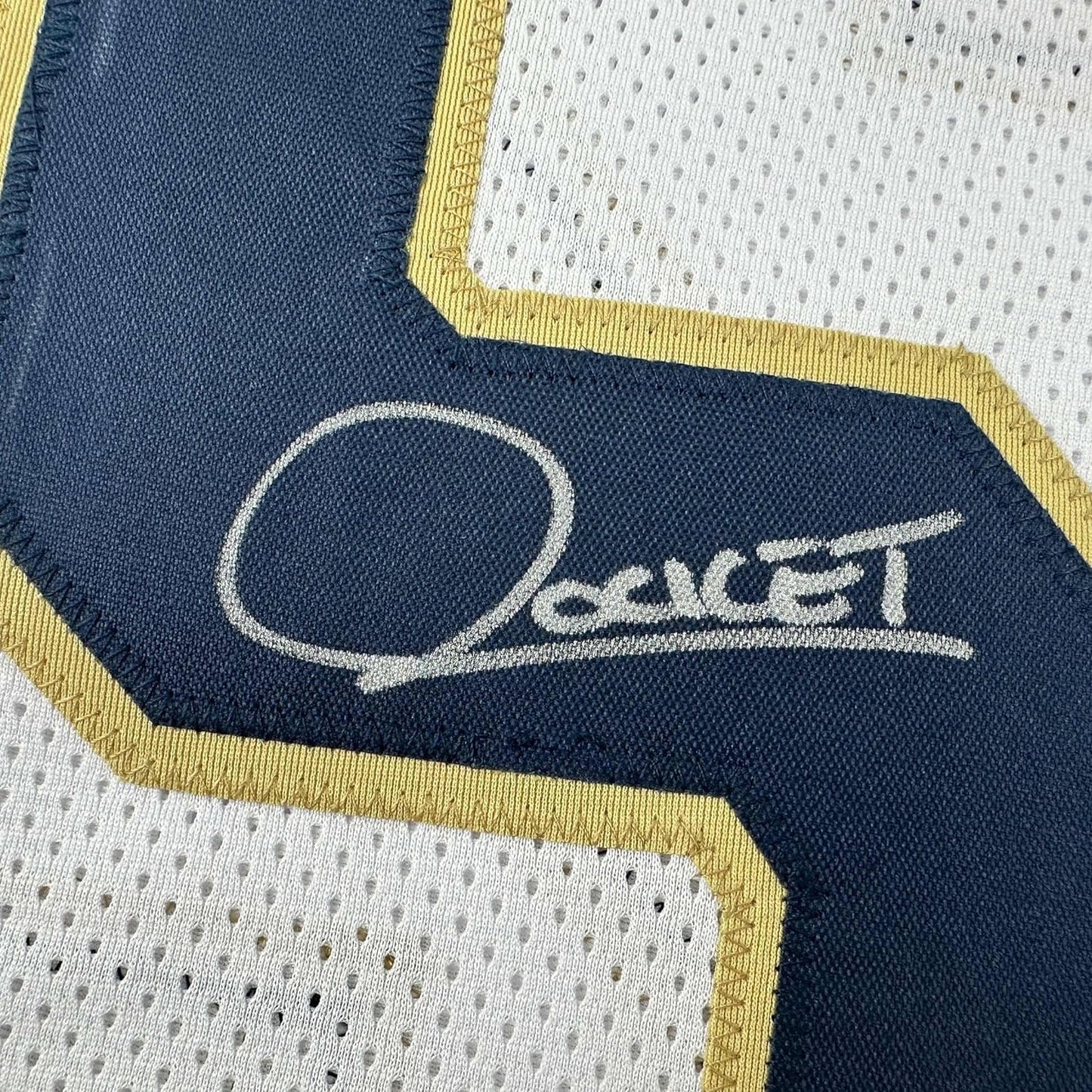 Framed Autographed/Signed Raghib Ismail Rocket 35x39 Notre Dame White College Football Jersey JSA COA