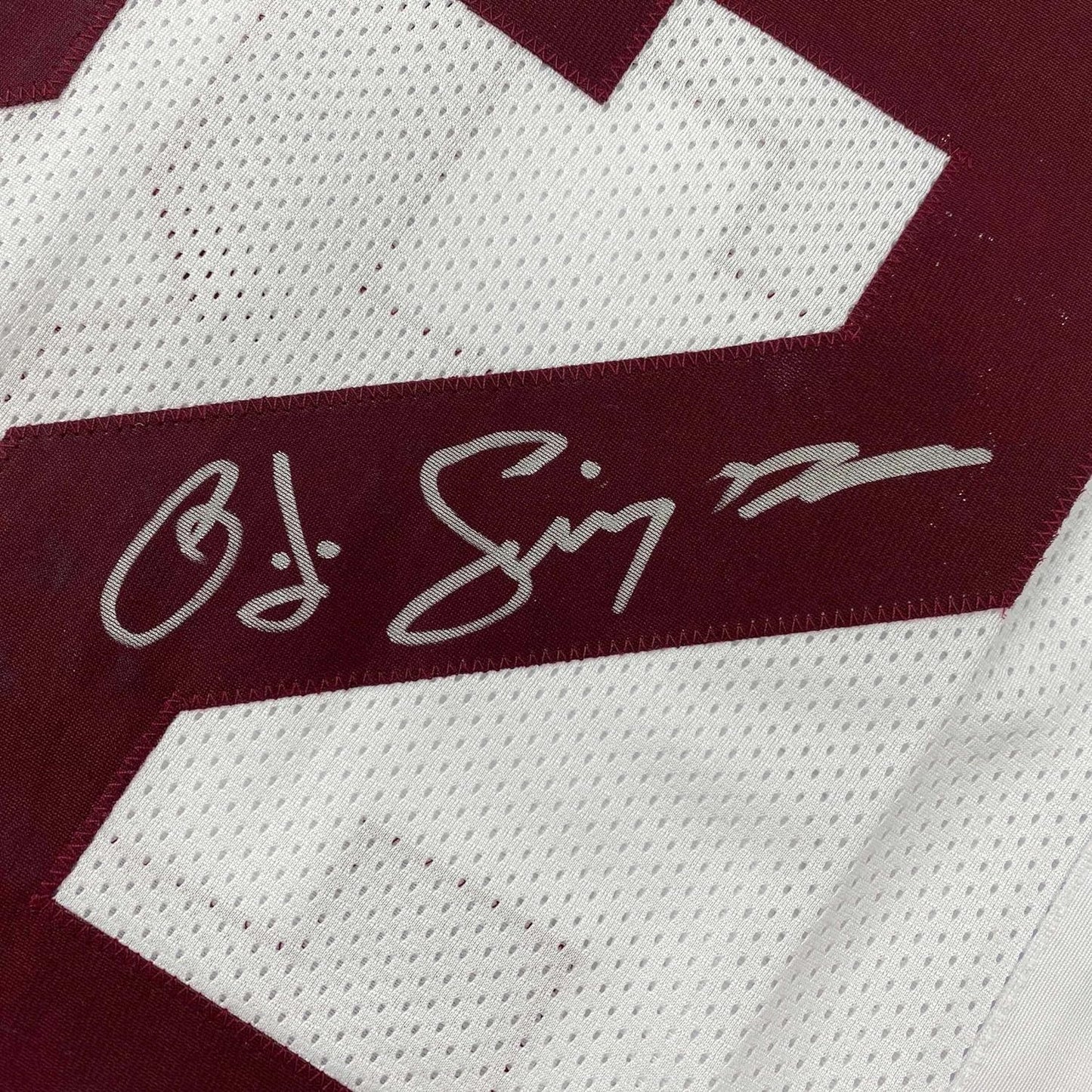 Framed Autographed/Signed OJ O.J. Simpson 35x39 USC Trojans White College Football Jersey JSA COA
