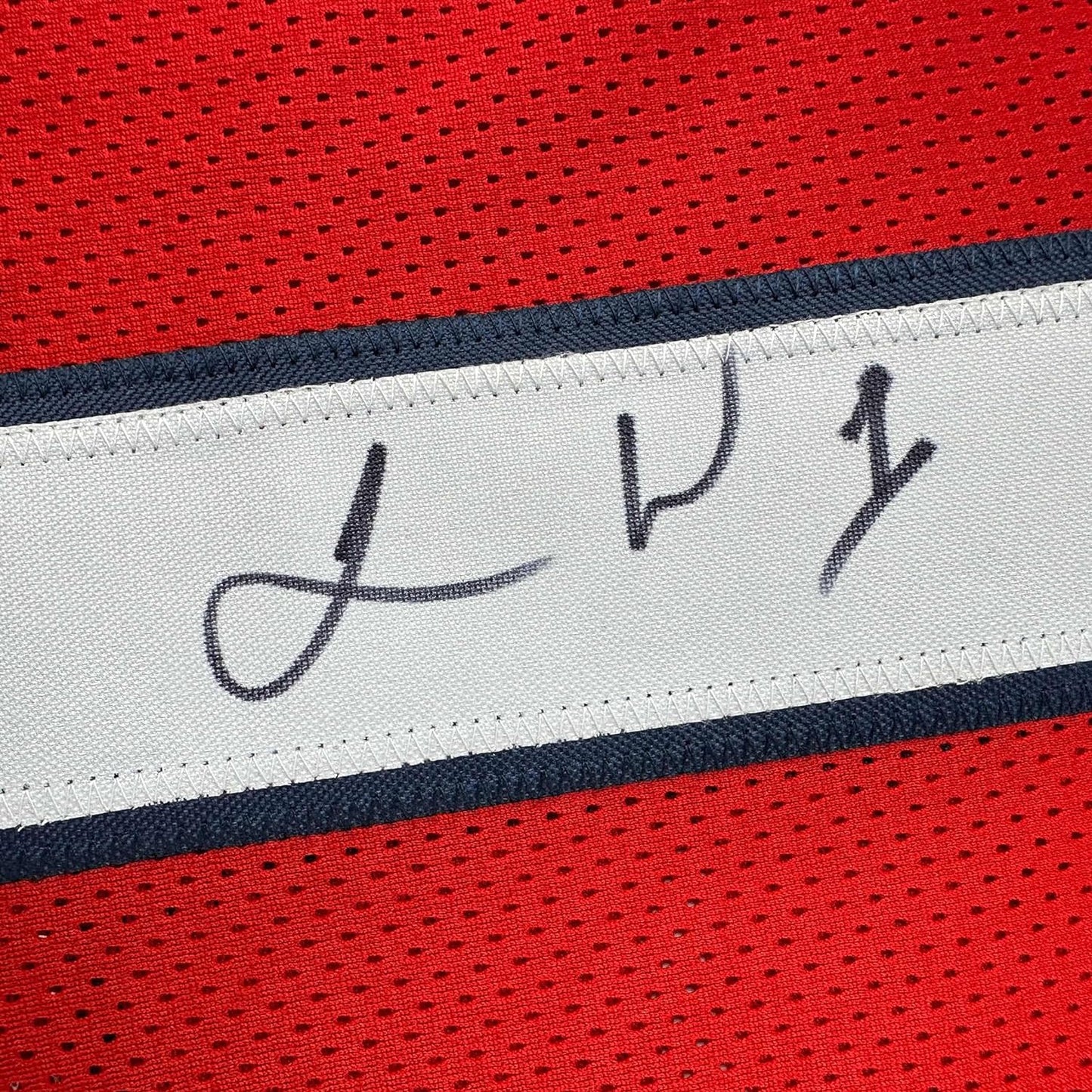 Framed Autographed/Signed Jimmie Ward 35x39 Houston Red Football Jersey Beckett BAS COA