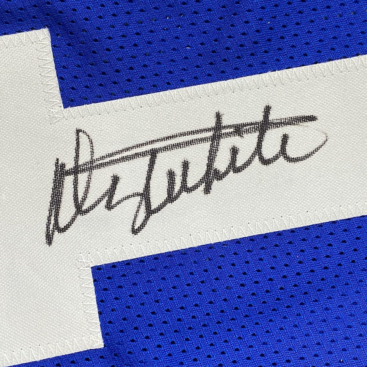 Framed Autographed/Signed Danny White 35x39 Dallas Retro Blue Football Jersey JSA COA