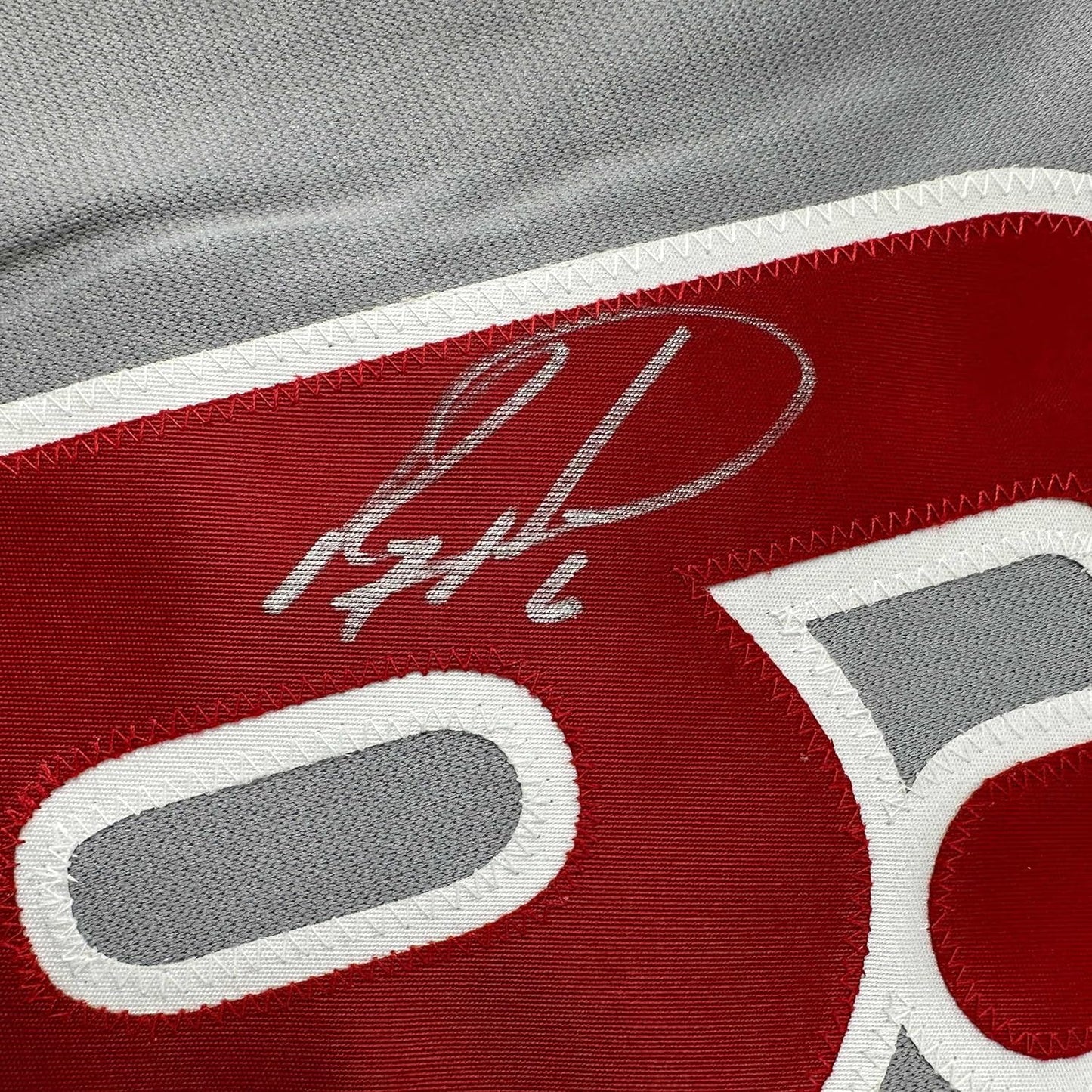 Framed Autographed/Signed Ryan Howard 35x39 Philadelphia Grey Baseball Jersey JSA COA
