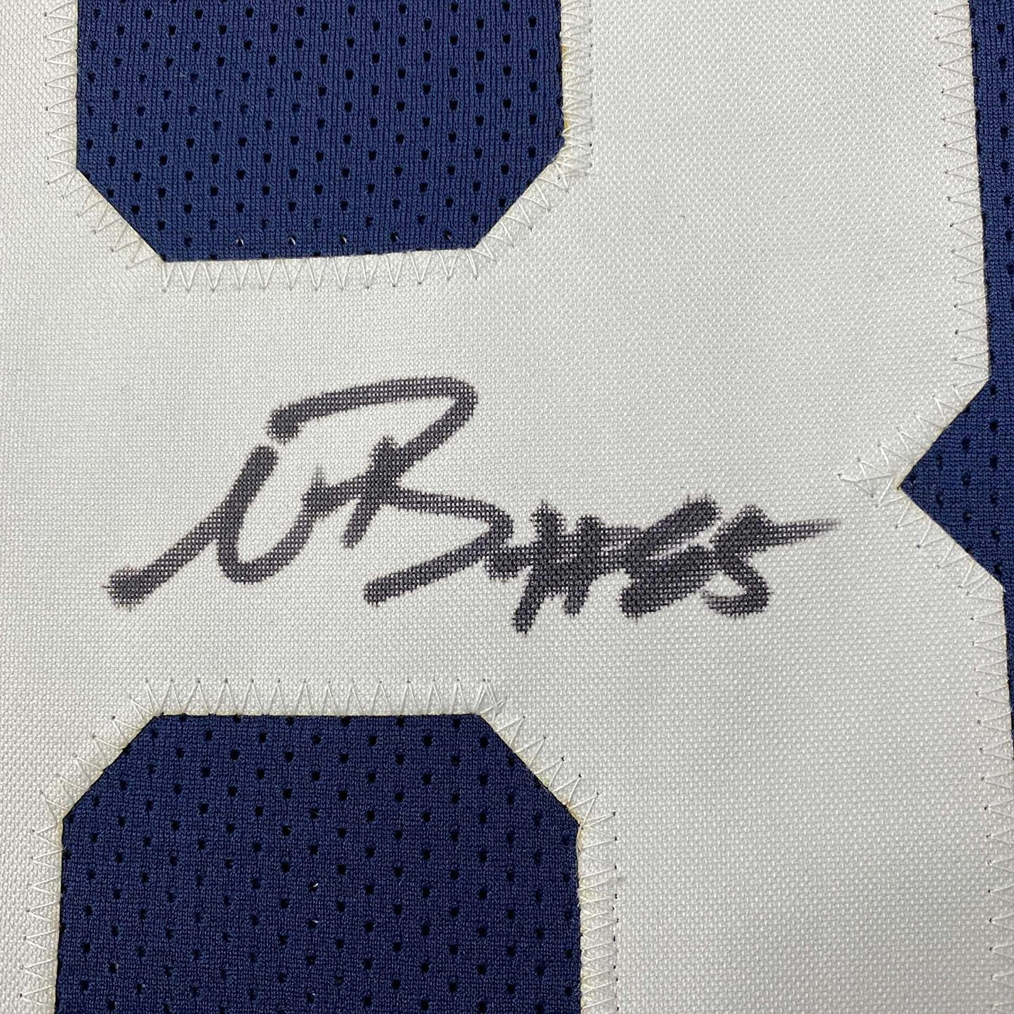 Framed Autographed/Signed Noah Brown 35x39 Dallas Thanksgiving Day Football Jersey JSA COA