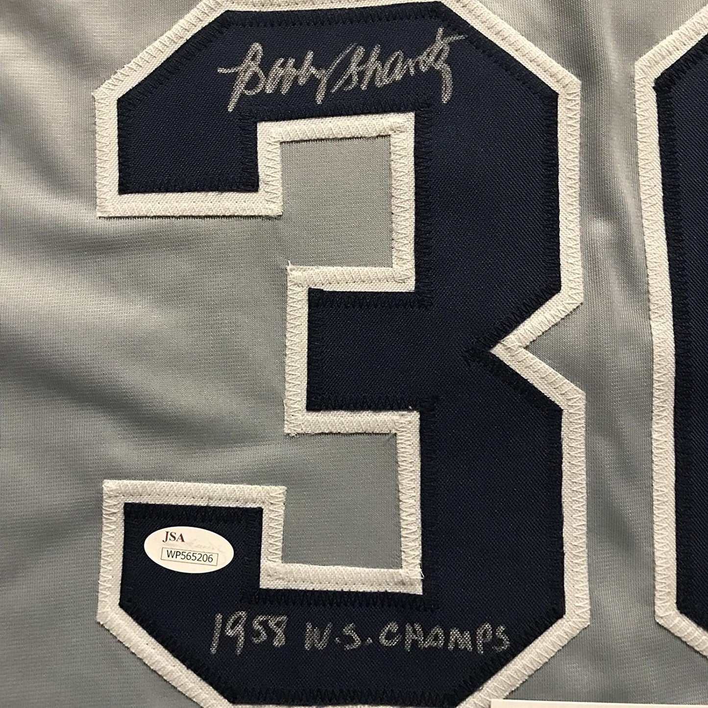 Autographed/Signed Bobby Shantz 1958 WS Champs New York Grey Baseball Jersey JSA COA