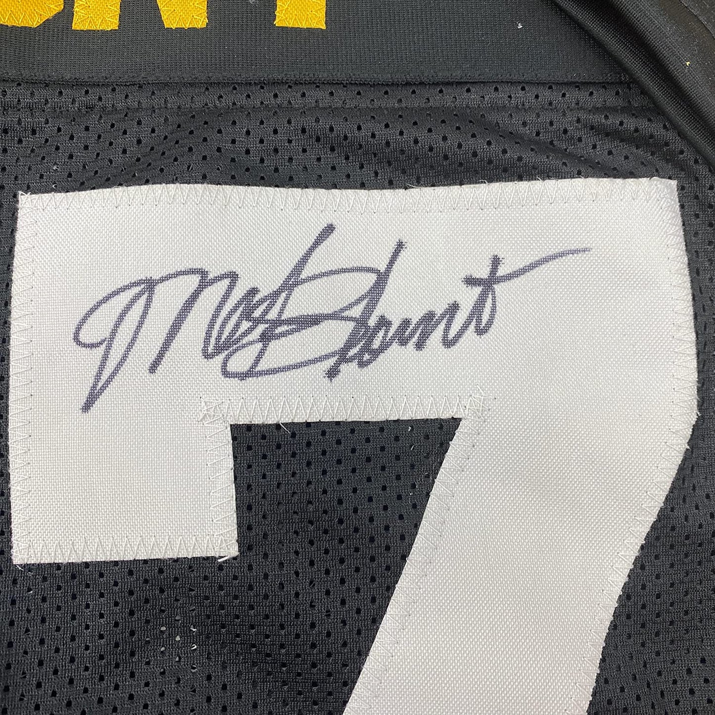 Framed Autographed/Signed Mel Blount 35x39 Pittsburgh Black Football Jersey JSA COA