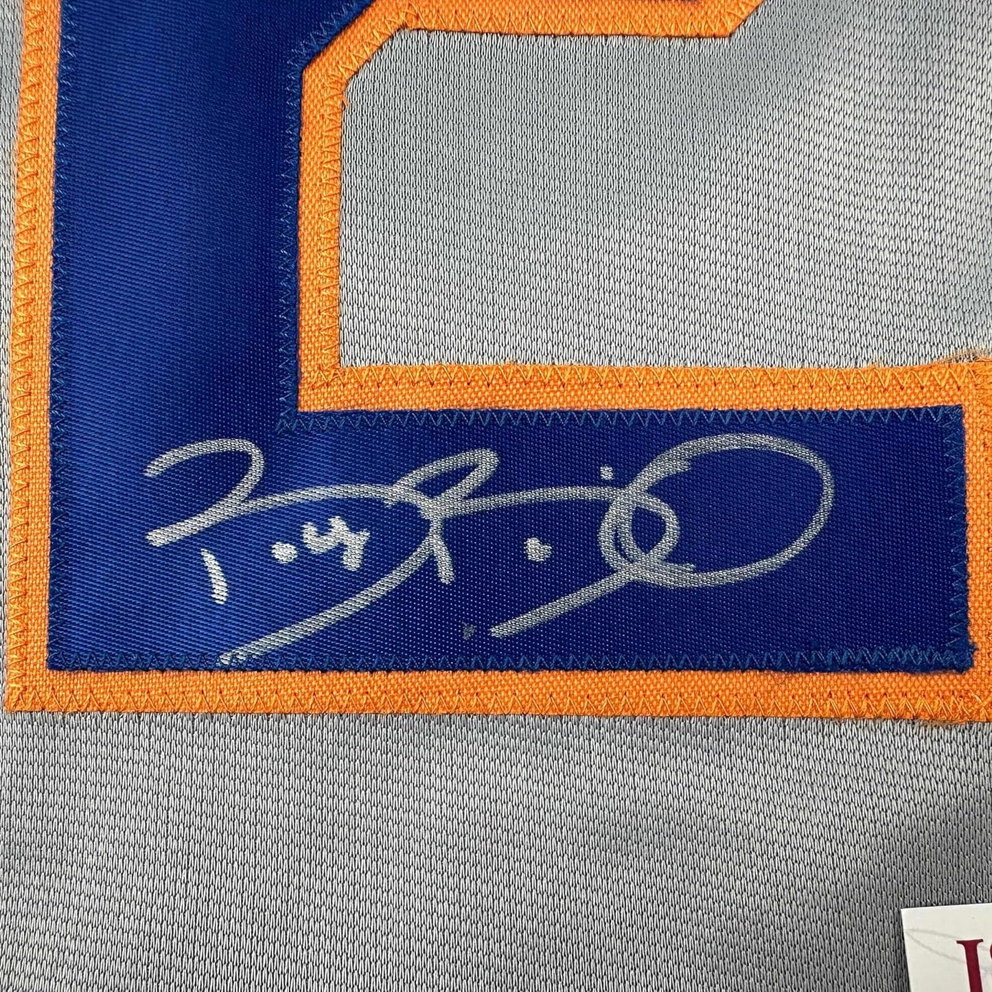 Framed Autographed/Signed Bobby Bonilla 35x39 New York Grey Baseball Jersey JSA COA