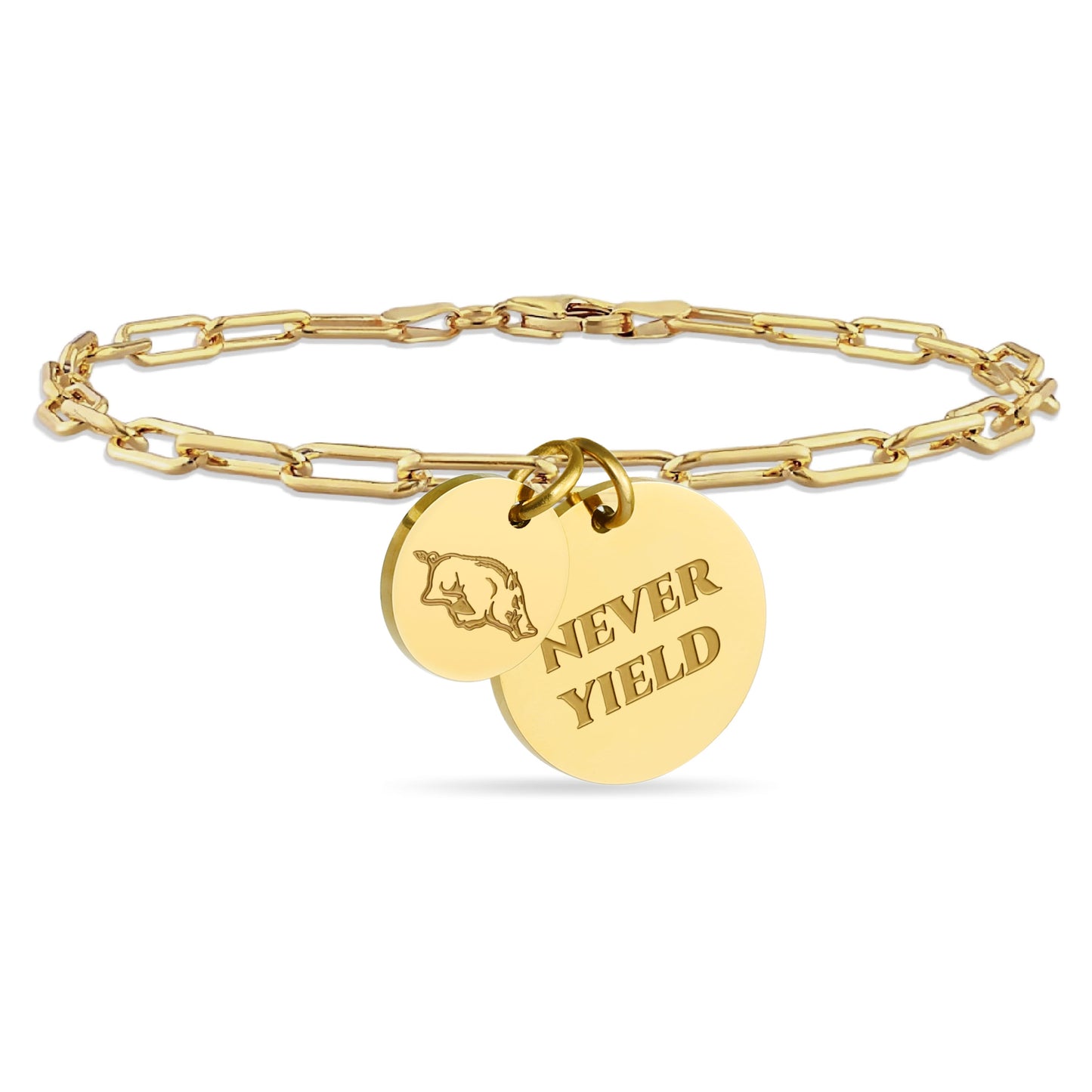 Arkansas Paperclip Chain Charm Bracelet