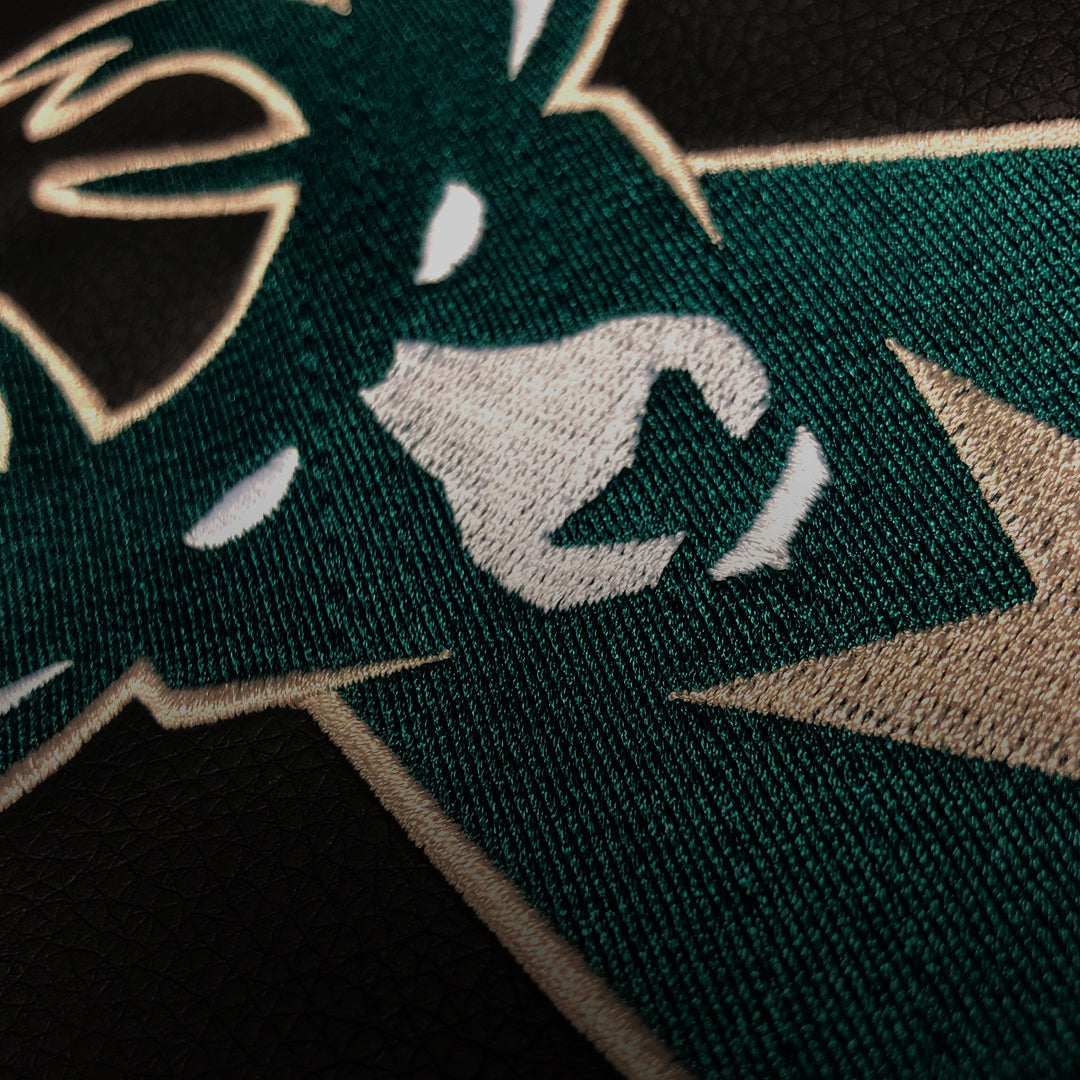 Silver Loveseat with Milwaukee Bucks Logo