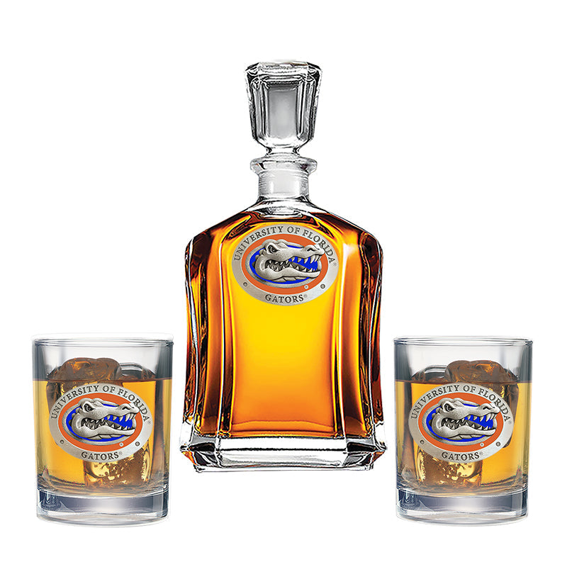 University of Florida Capitol Decanter with 2 Glasses