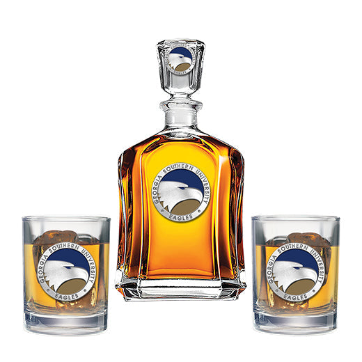 Georgia Southern University Capitol Decanter with 2 Glasses