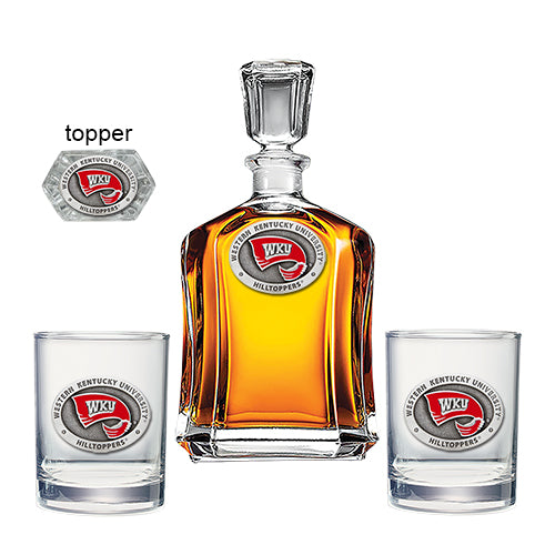 Western Kentucky University Capitol Decanter with 2 Glasses