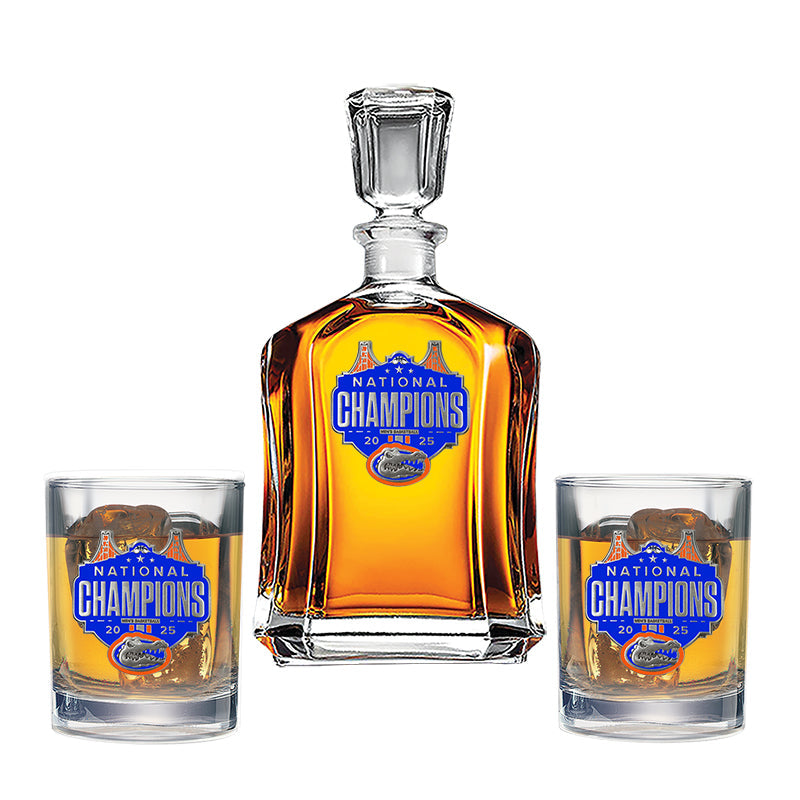 2025 Univ. of Florida Basketball Champ Capitol Decanter with 2 Glasses