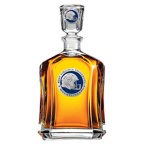 West Virginia University Helmet Capitol Decanter