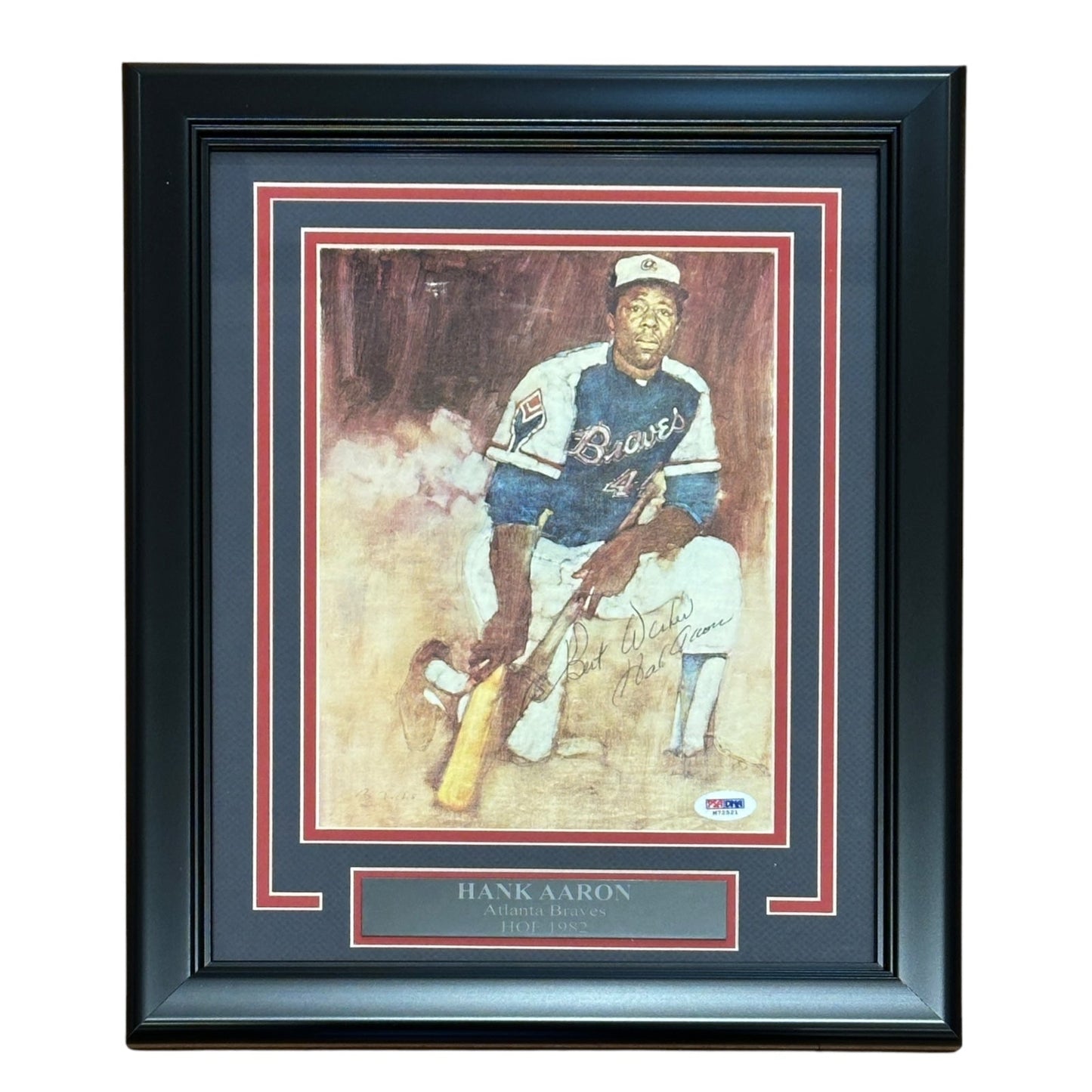 Hank Aaron Autographed Atlanta Braves Deluxe Framed 8x10 Photo - JSA