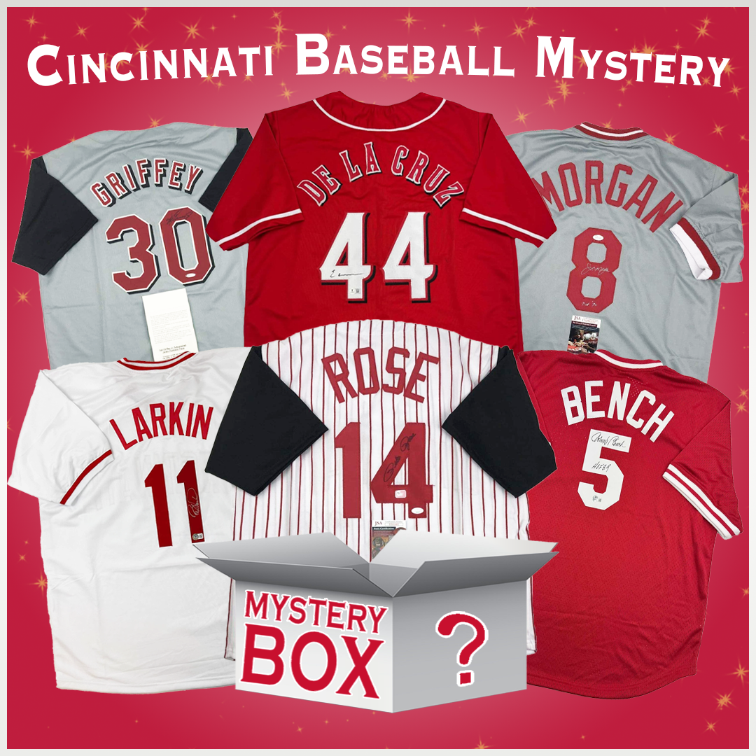 Autographed/Signed Cincinnati Baseball Jersey Mystery Box with PSA JSA or Beckett COA