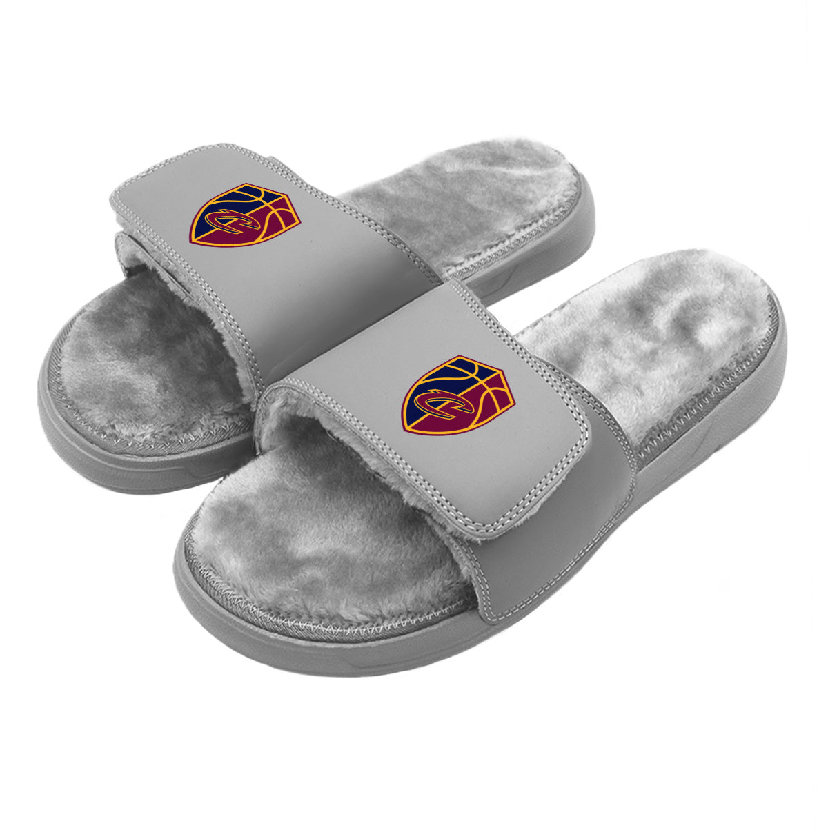 Cleveland Cavaliers Secondary Grey Fur Slides