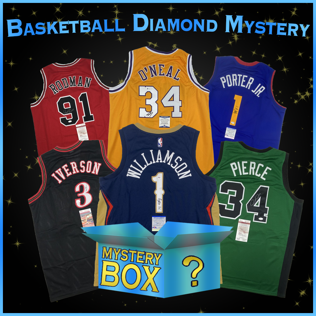 Autographed/Signed Basketball DIAMOND Series 1 Jersey Mystery Box with PSA JSA or Beckett COA