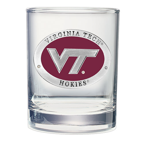 Virginia Tech University VT Logo Double Old Fashioned Glass