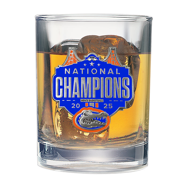 2025 Univ. of Florida Basketball Champ Double Old Fashioned Glass