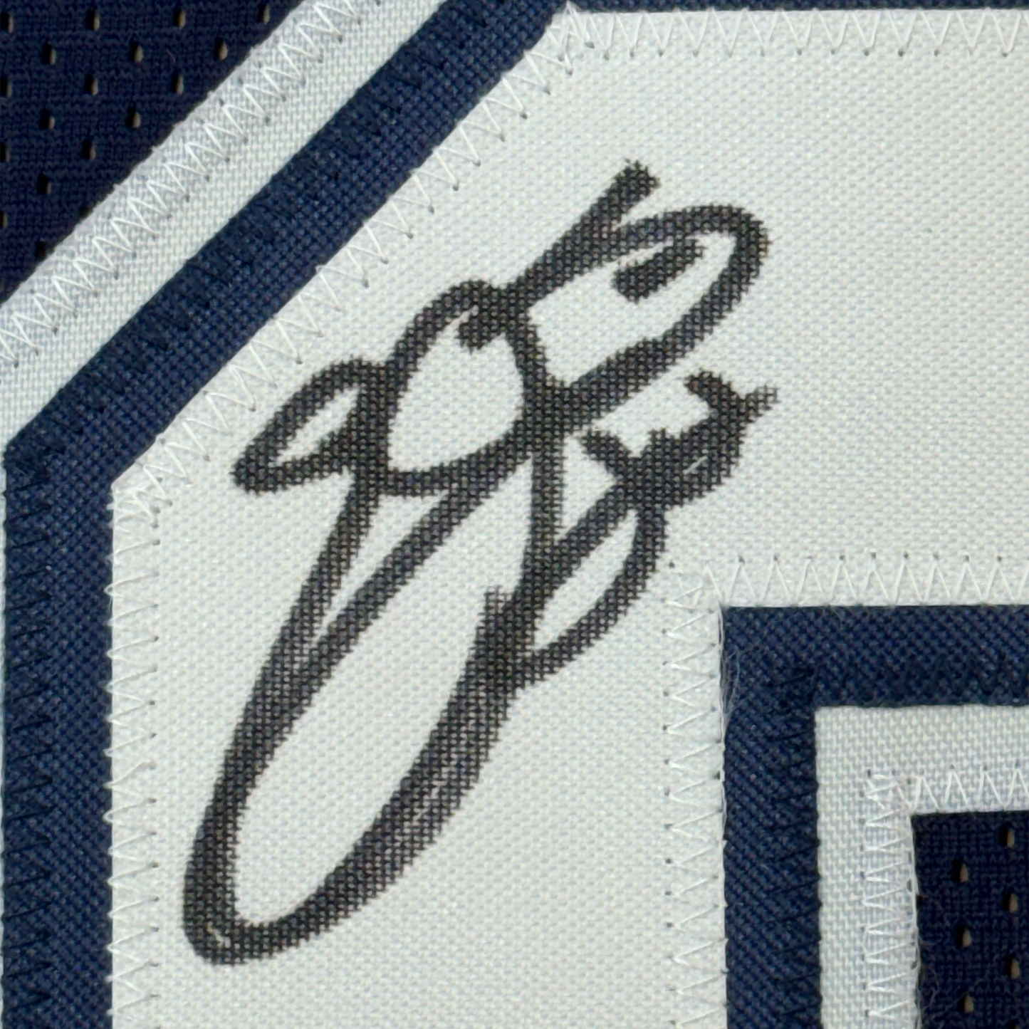 Framed Autographed/Signed Emmitt Smith 35x39 Dallas Blue Football Jersey Beckett BAS COA