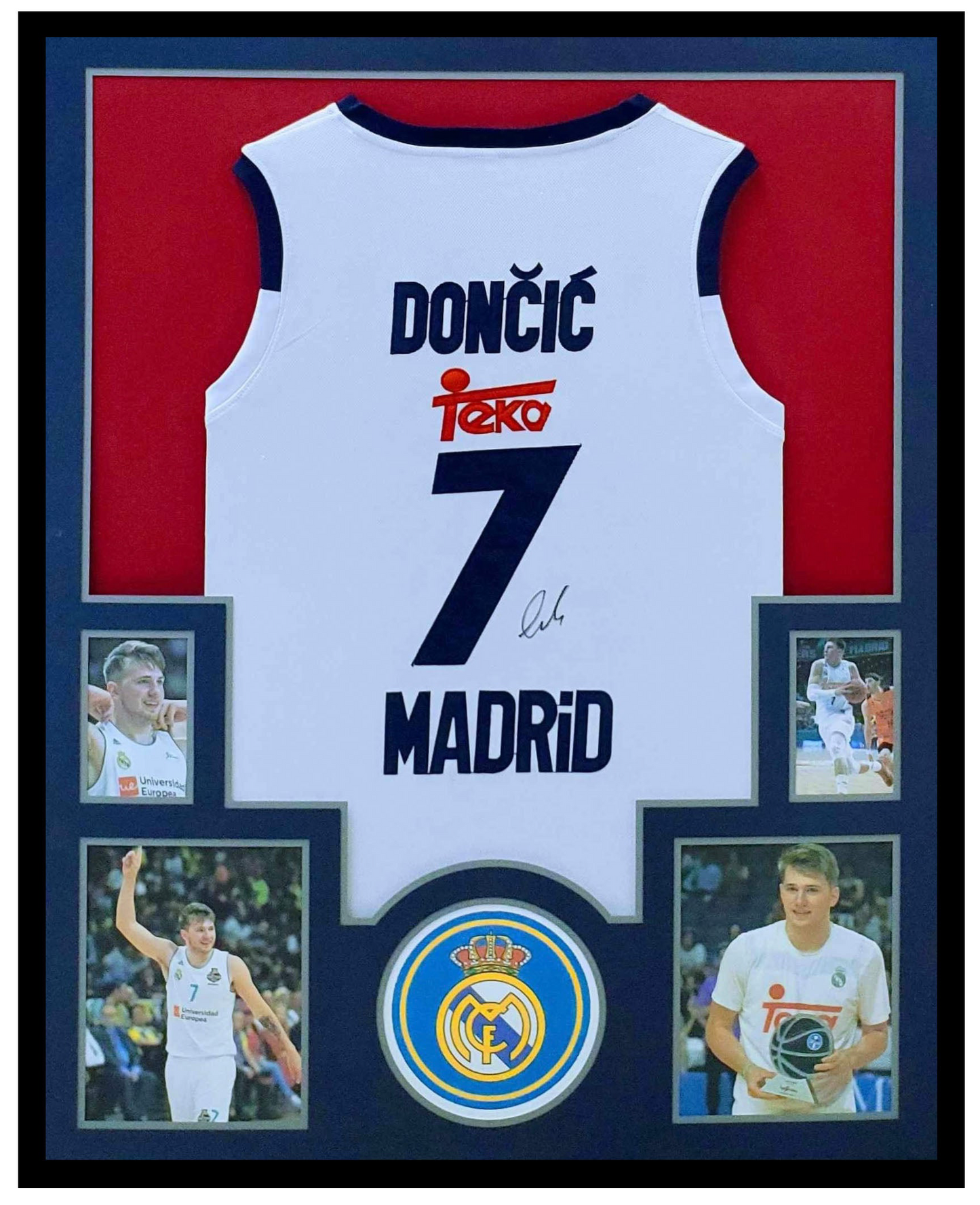Luka Doncic Autographed Jersey Framed 35x43 Dallas Mavericks